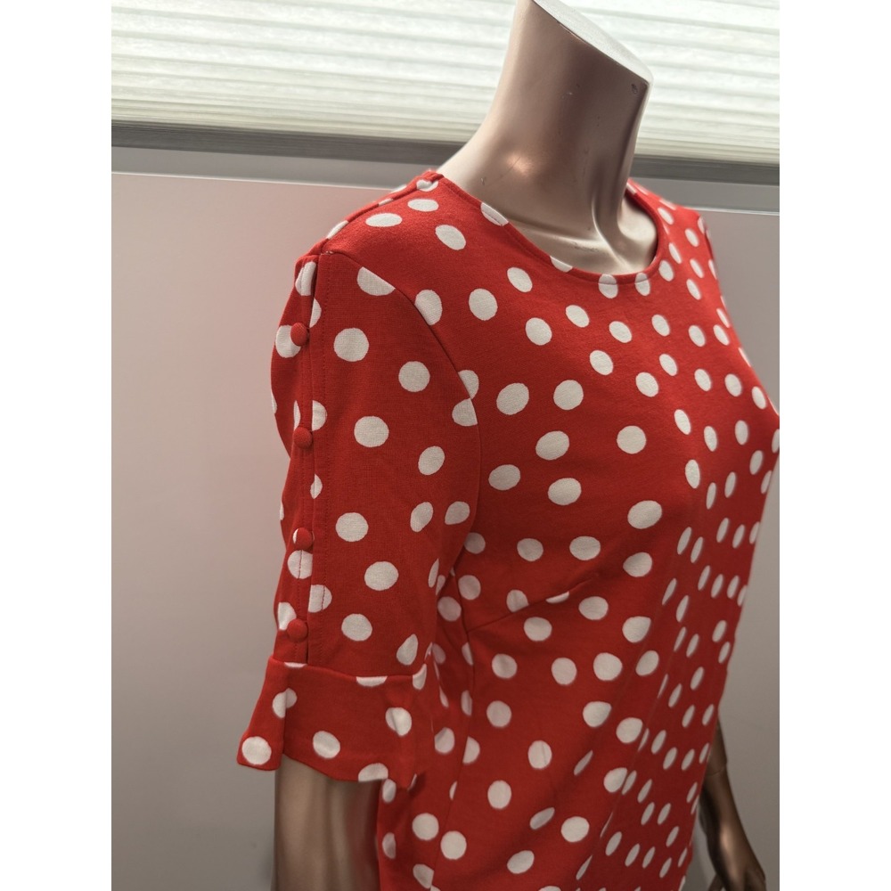 $150+ NEW Boden Polka Dot Red White Ruffle Button Boho Cottagecore Shirt/US 6 - Picture 2 of 5